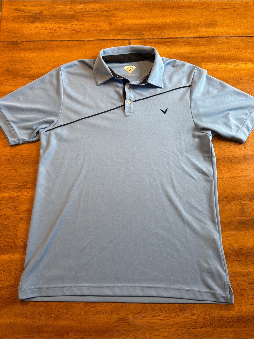 Callaway Light Blue Men’s Performance Polo with Diagonal Detail